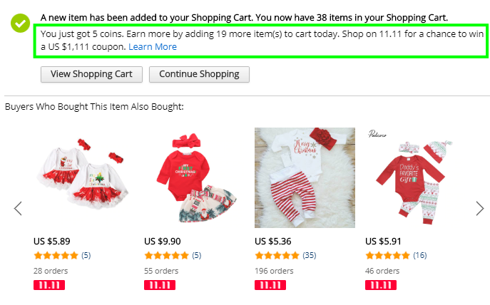 Aliexpress Day 11.11.2018 Shopping cart coins kosik mince