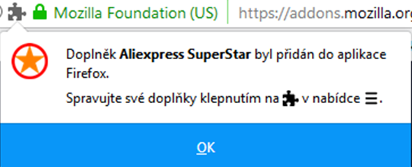Mozilla Firefox instalace Aliexpress Superstar 4