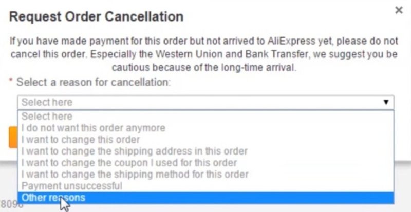 aliexpress Jak zrusit objednavku na Aliexpress 2