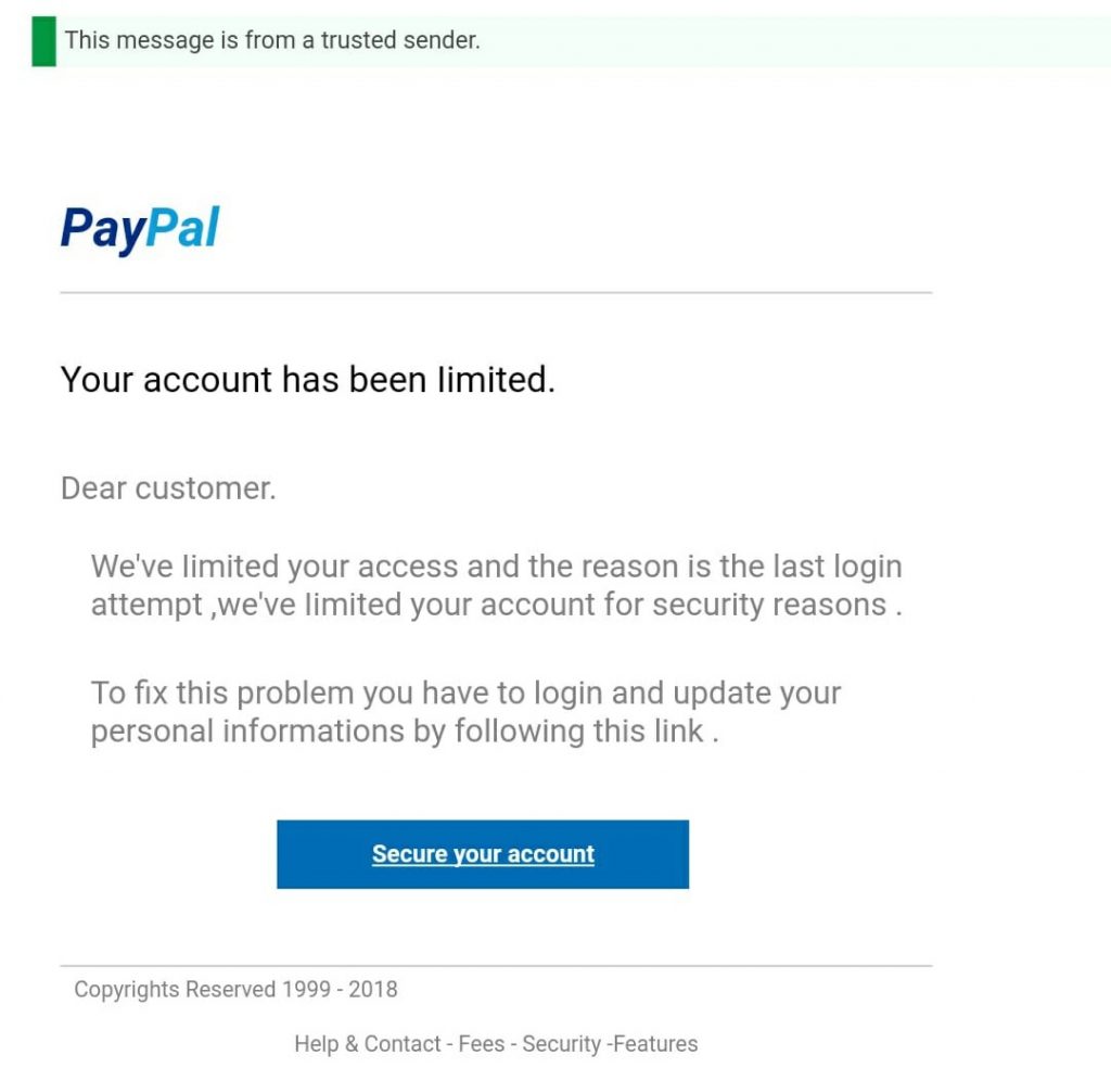 paypal fraud spam zneuziti