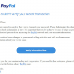 paypal verify translaction spam scam