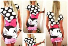 Minnie a Mickey Mouse šaty pro ženy z Aliexpress sjer