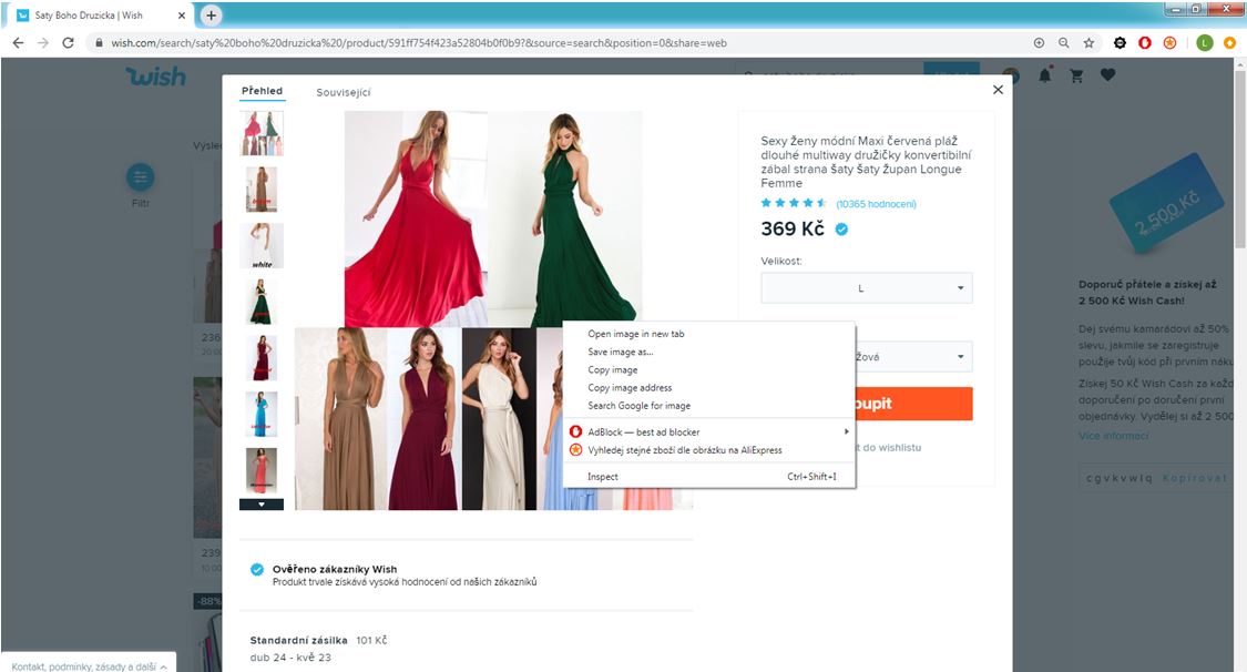 Vyhledavani podle obrazku Aliexpress postovne zdarma saty boho Wish
