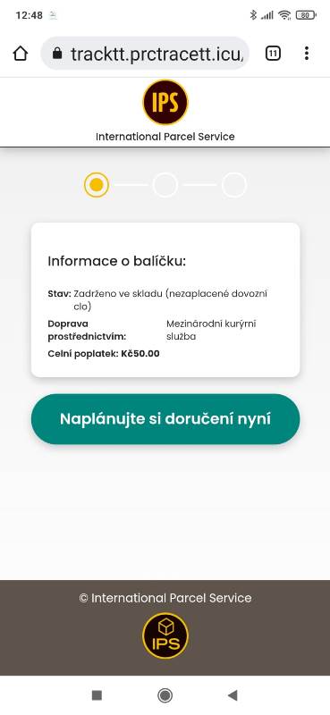 Podvodne emaily od Ceske Slovenske posty aliexpress CZ nove