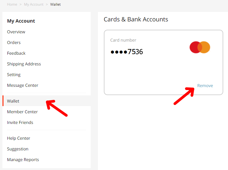 Jak odstranit pridat kreditni kartu na aliexpress wallet 2