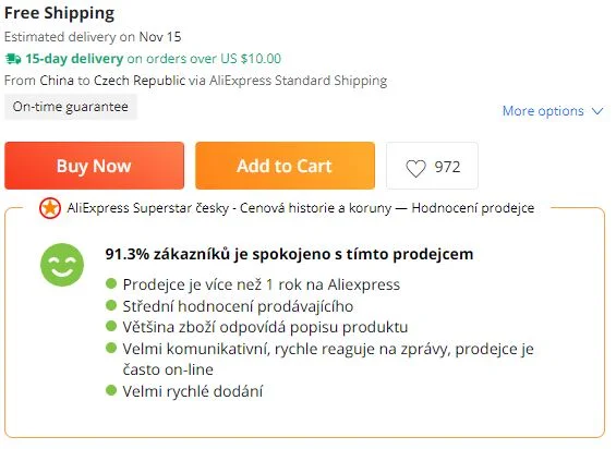 Hodnoceni prodejce Aliexpress Hodnoceni prodejce Aliexpress